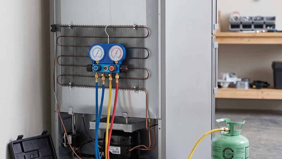 refrigerant top-up and gas refill for a refrigerator in Dubai